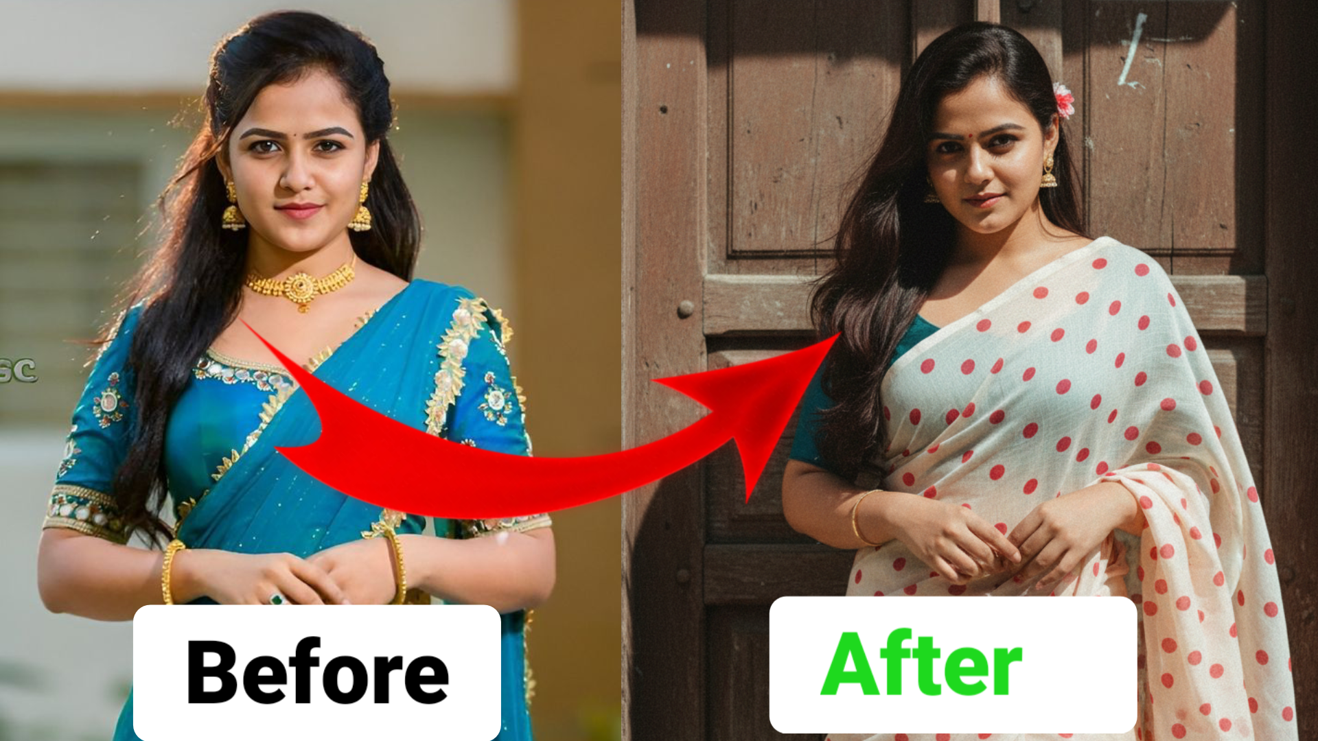 Vintage Charm: A 90s-Inspired Saree Portrait